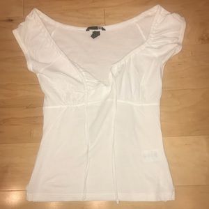 white top with bustier tie